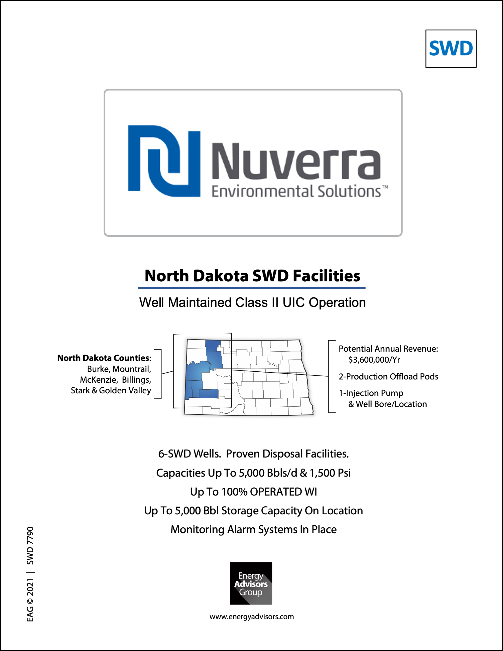 BAKKEN SALT WATER DISPOSAL - Energy Advisors Group BAKKEN SALT WATER DISPOSAL